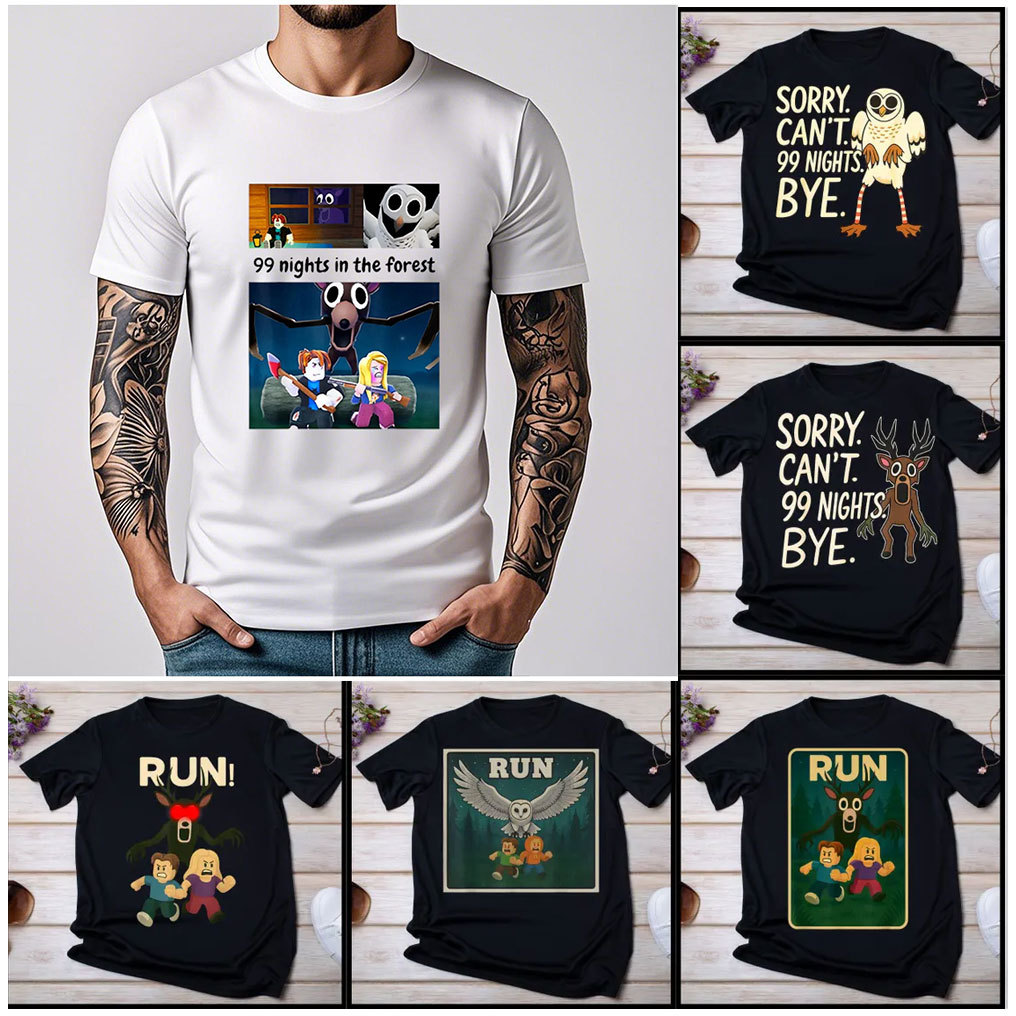 99 Nights Shirt In The Forest 8 Designs Bundle Inspired Gaming Aesthetic Run Halloween Owl In The