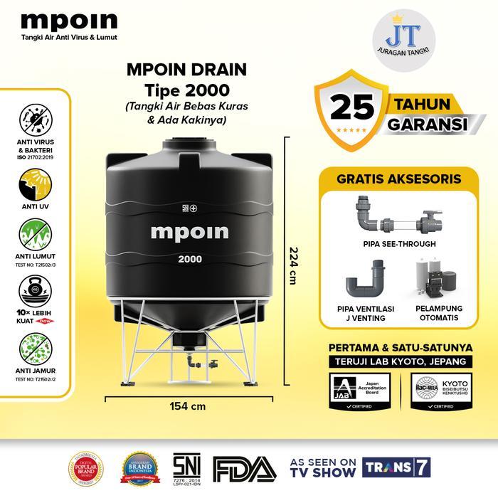 HOT SALE Tangki Air MPOIN PLUS 2000 Liter DRAIN Toren Air Tandon Air