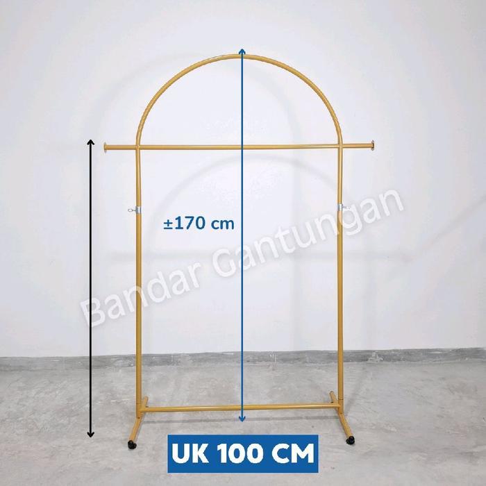 Gawang Baju Gold / Emas Standing Rak Baju Gantungan Baju Besi-BH