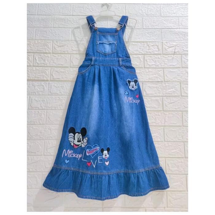 Overall Jeans Anak Rok Panjang 5-10 Tahun