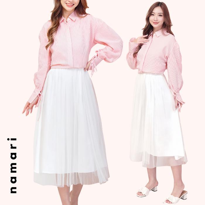 Namari - Tutu Skirt - Rok Midi 7/8 Panjang Wanita Hijab Cewek Hitam Dewasa Maxi Tile Casual Imlek
