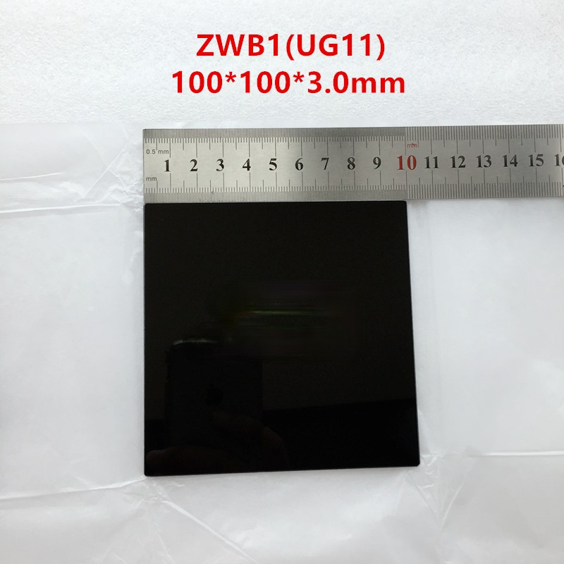 100 x 100 x 3.0mm ZWB1 UV filter UG11 visible light absorption up to 330nm