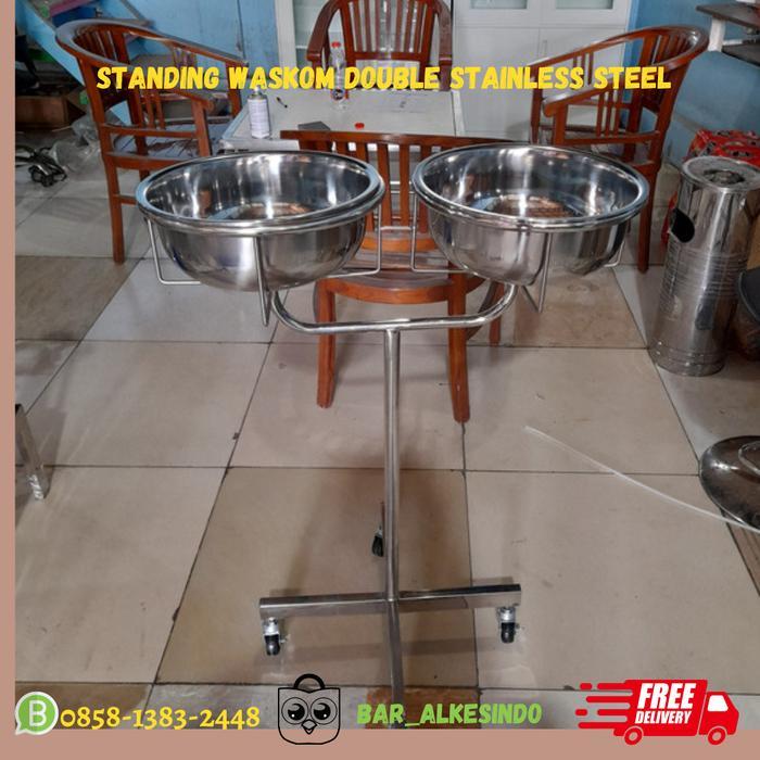Standing Waskom Double Stainless Steel Free Waskom Troli Waskom