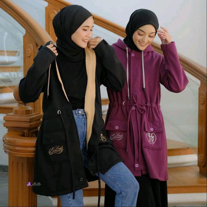 Outer Wanita Kekinian Outer Hijab Ori Alietha Jaket Hodie Terbaru Ootd Wanita Masakini Panjang Tbk