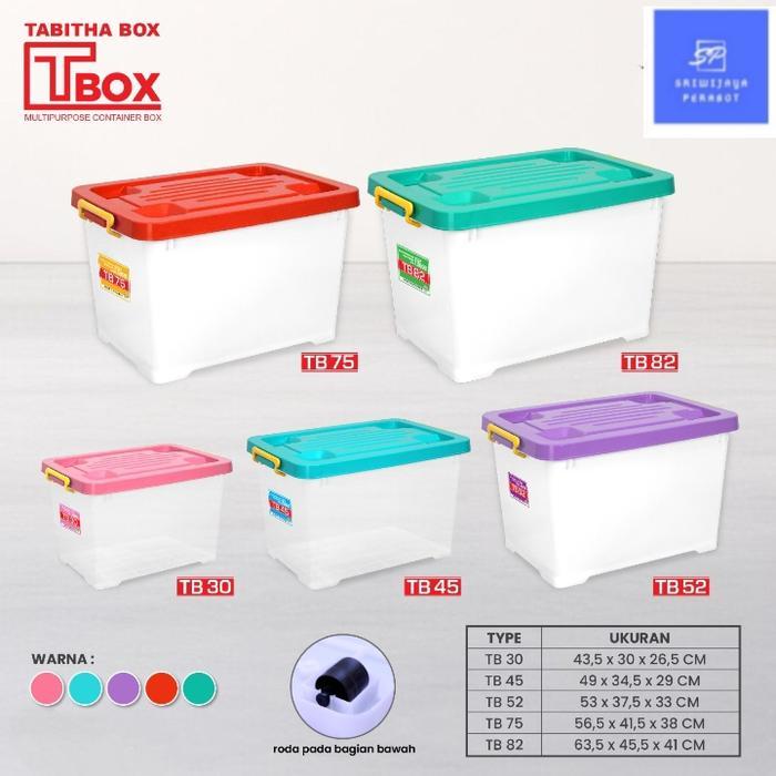 TERMURAH CONTAINER BOX PLASTIK TABITHA KOTAK PENYIMPANAN BESAR CONTAINER BOX SERBAGUNA DENGAN RODA