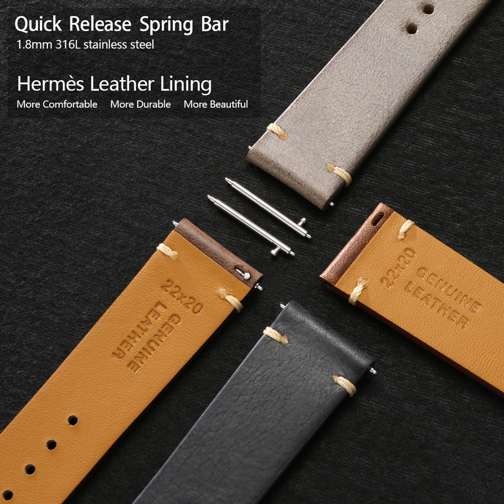 Vintage Watch Strap Quick Release Butterfly Buckle Band Bracelet For Tissot MONTBLANC Tudor