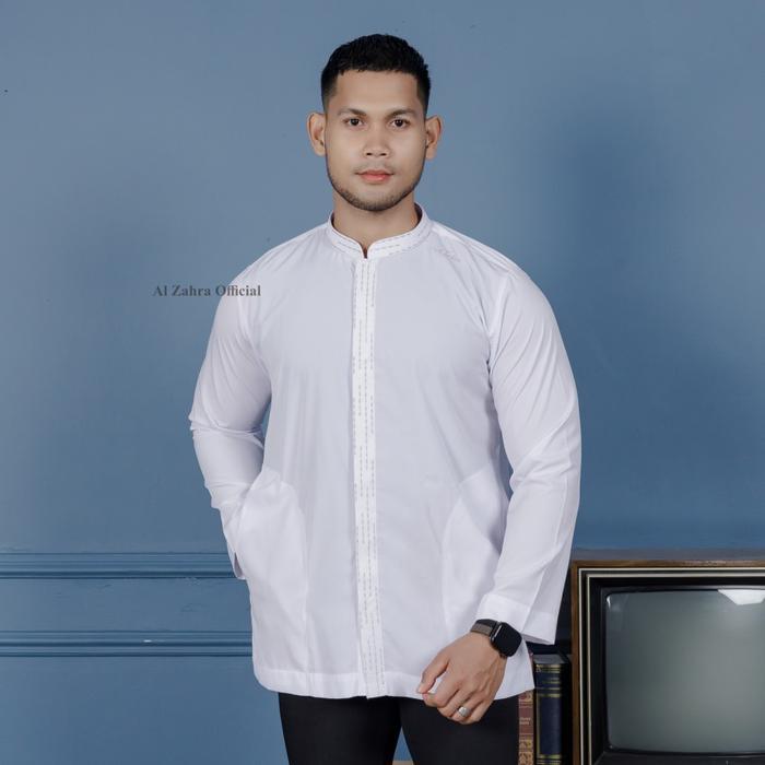 AL ZAHRA Koko Pria Putih Dewasa Bordir AZ-2174