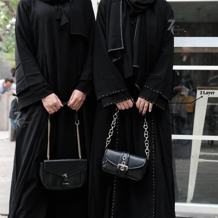New Abaya HANIFAH dress pesta gamis hitam remaja by.zainab collection Kombinasi Muslim Sifon Wanita