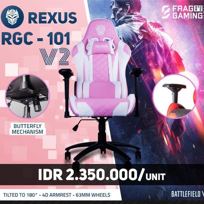 Rexus RGC 101 V2 Pink Gaming Chair / Kursi Gaming