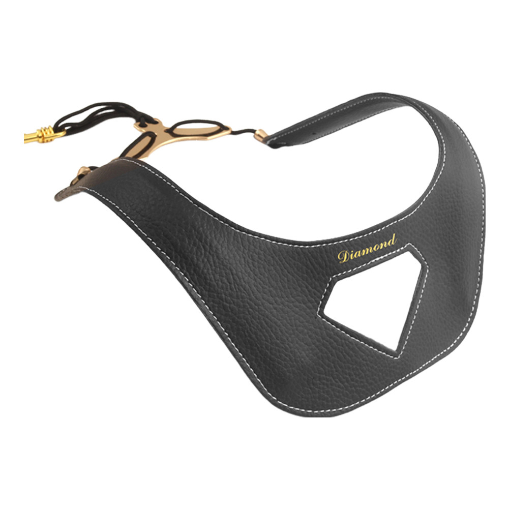 Saxophone Neck Strap Length Adjustable Leather Saxophone Lanyard Double Shoulder Harness Strap for