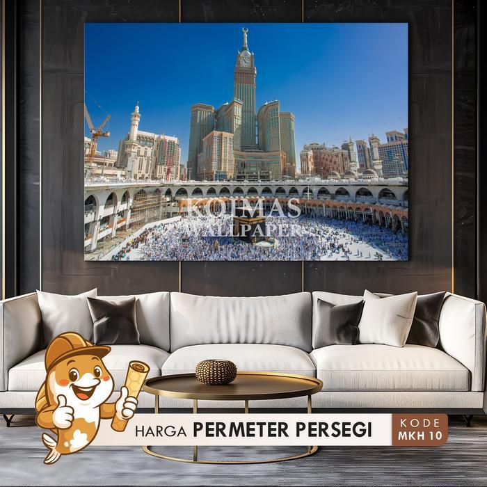 Wallpaper Ka'bah Dinding Ruang Tamu Stiker Ka'bah 3D Sudah Dilengkapi Lem Perekat Dan Anti Air
