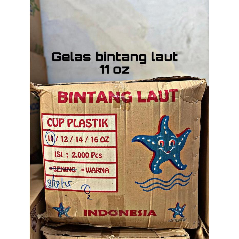 GELAS PLASTIK BINTANG LAUT 10-16 OZ 1 DUS ISI 40 2000 PCS