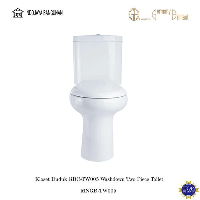 Kloset Duduk Germany Brilliant GBC TW005 Closet Twopiece Putih - Kloset Only