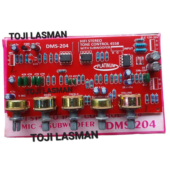 DMS 204 TONE CONTROL LM JRC 4558 + SUBWOOFER TONE SUBWOFER DMS204 PLATINUM STEREO KONTROL HIFI V MIC