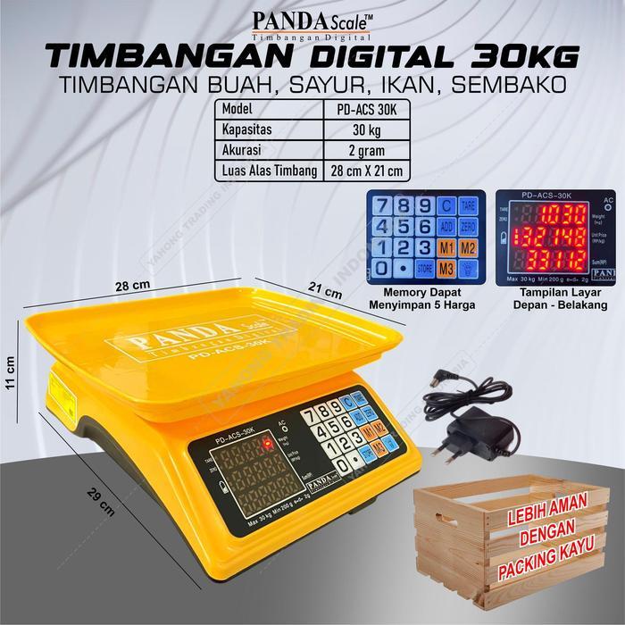 Timbangan 30kg Timbangan Digital Buah Laundry Ikan Ayam Daging Meja ACS 30 kg PANDA SCALE