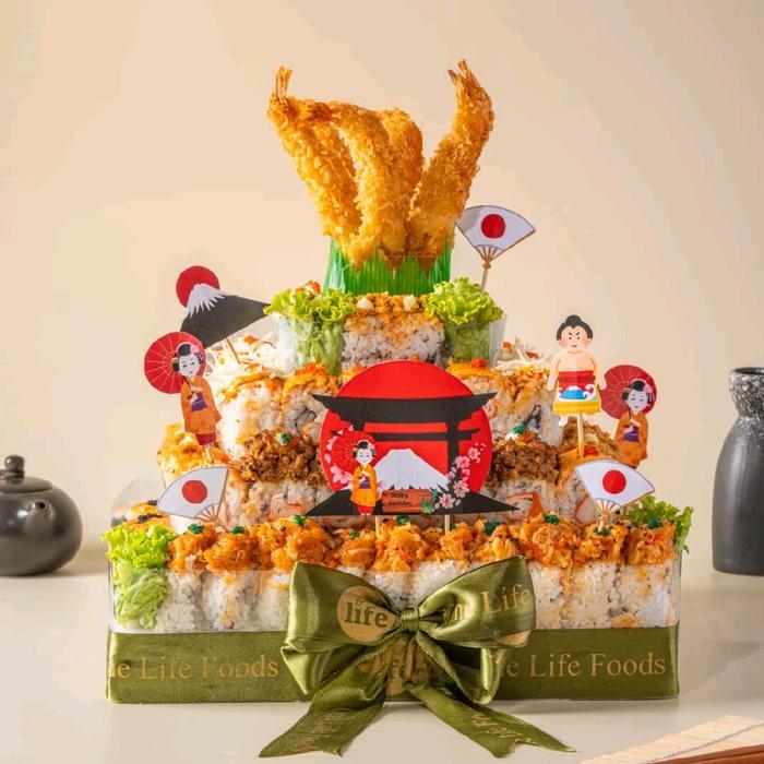 Fuji Mount Sushi Birthday Cake