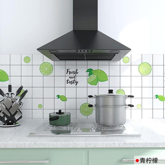 Stiker Dinding Dapur Buah Tanaman Sticker Wallpaper Anti Panas Minyak