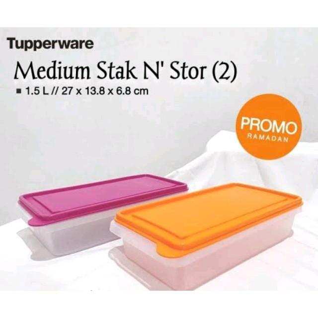 MEDIUM STAK N STOR TRANSPARAN - TUPPERWARE ORI