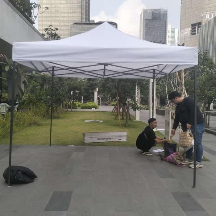 tenda lipat uk 3x3 besi 06 putih