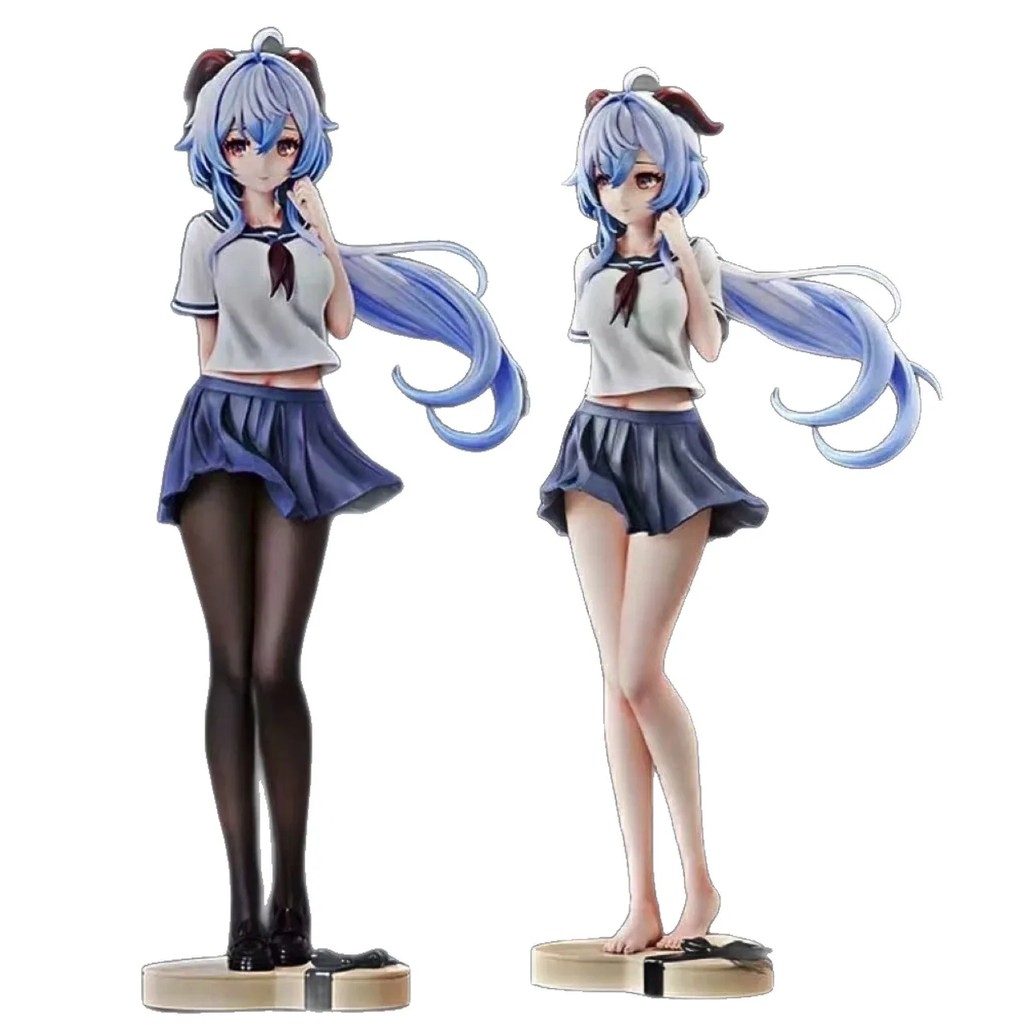25cm Genshin Impact Figure Ganyu Figure School Uniform Ganyu Figurine Beautiful Girl Gk Statue Model