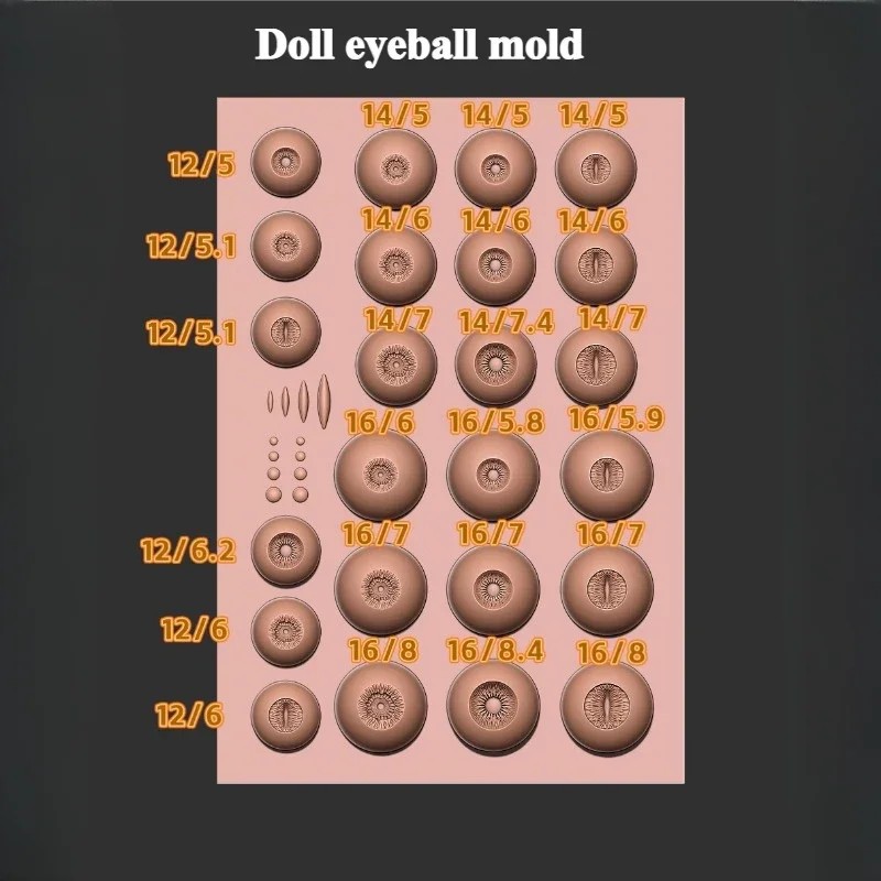 Ultra Light Clay Cartoon Doll Quadratic Element Eye Bead Silicone Mold DIY Polymer Clay Animation