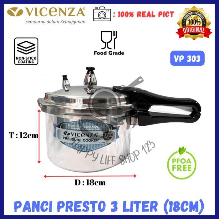 PANCI PRESTO 3 LITER VICENZA / PRESTO 3 LITER VICENZA / PRESSURE COOKER 3 LITER VICENZA