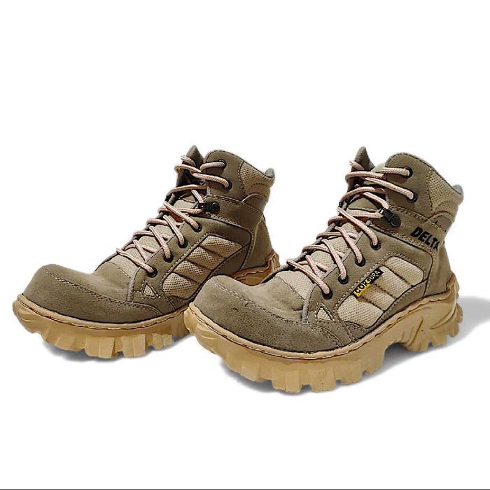 Delta Sepatu Delta Pendek Terbaru Ujung Besi Kerja Lapangan Outdoor Safety Shoes Pria Bahan Sintetis