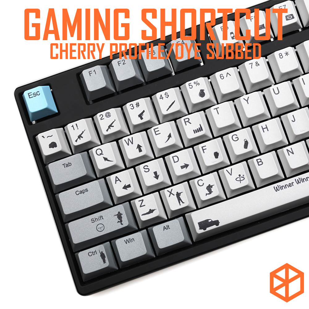 muted colorway PUBG gaming shortcut key Cherry profile Dye Sub Keycap Set keyboard gh60 xd60 xd84 ta