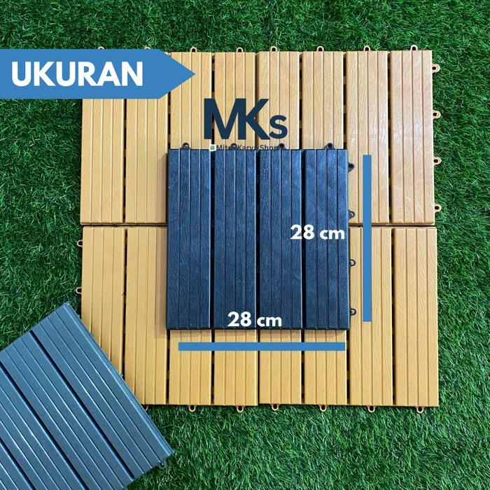 Decking Tile Plastik PP - 100% Plastic original _Lantai kayu plastik pp_Lantai Outdoor
