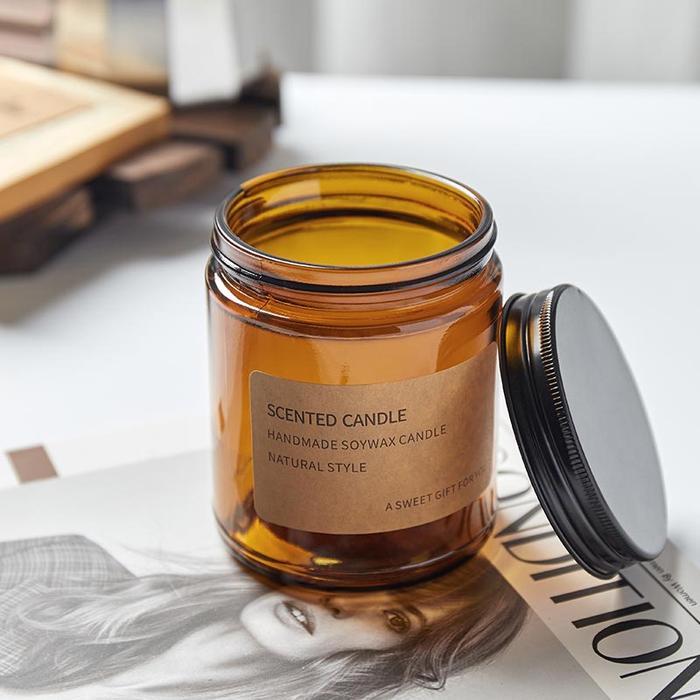 "New" Amber Glass Jar Kaca 100ml Candle Jar Tempat Lilin 100 Hitam Dark