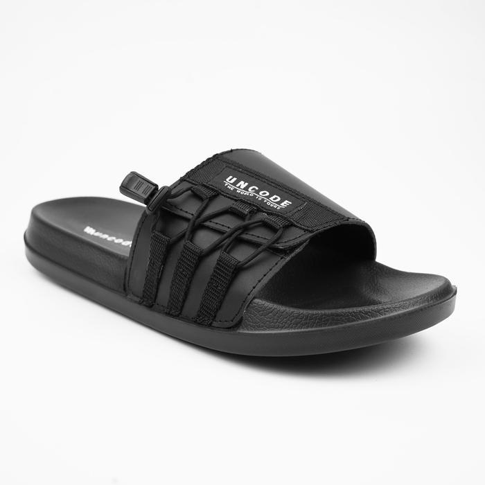 Aerostreet - Sendal Selop Karet Strap Adjustable Distro Pria Wanita Karube Hitam / Slide / Slip On /