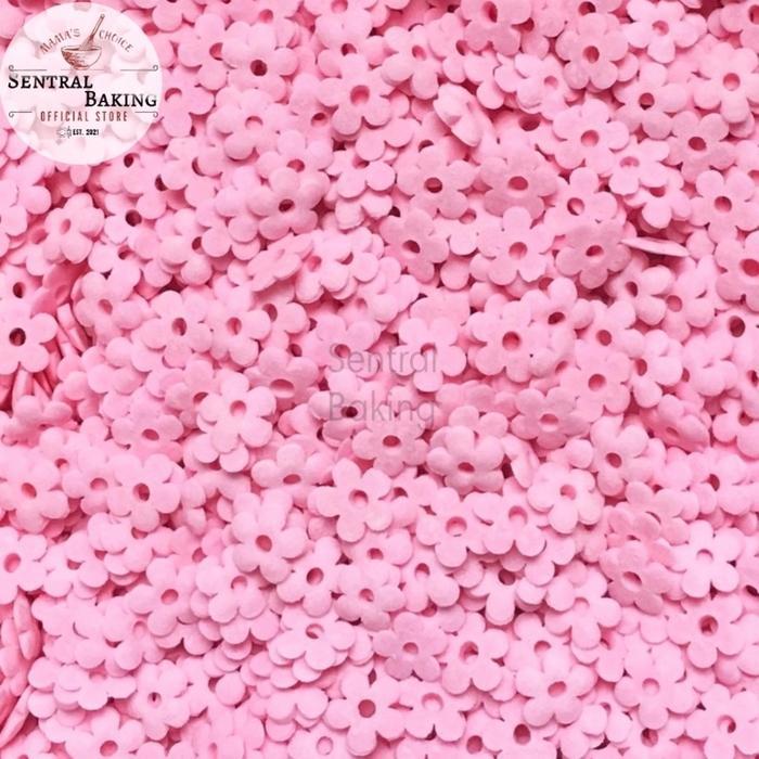 SPRINKLE KUE MUTIARA BUNGA PINK BIRU / SPRINGKEL SPRINGKLE HIASAN KUE