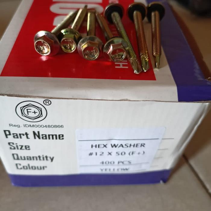 Promo Sekrup/ skrup roofing 5 cm / 12 x 50 merek profit 1 dus @400pcs