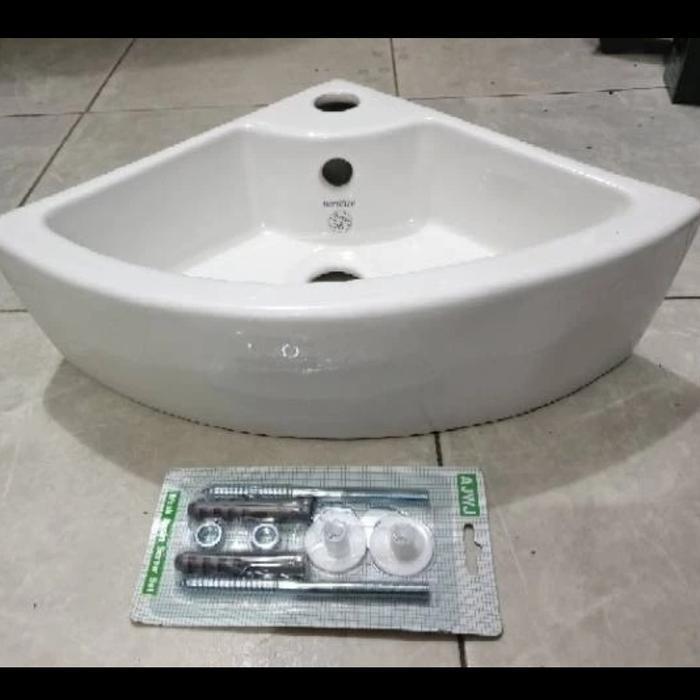 Wastafel Keramik Sudut 2026 / Wastafel Cuci Tangan Sudut Keramik Minimalis