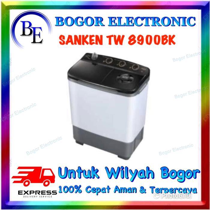 Best Seller Sanken Mesin Cuci 2 Tabung 8Kg Tw-8900Bk 8900Bk Tw 8900Bk