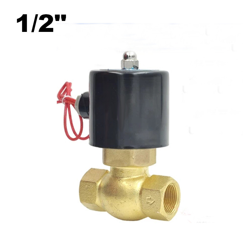 1/2" HIGH TEMPERATURE BRASS STEAM SOLENOID VALVE 2 POSITION 2 WAY N/C 24VDC 220VAC PTFE PILOT PISTON