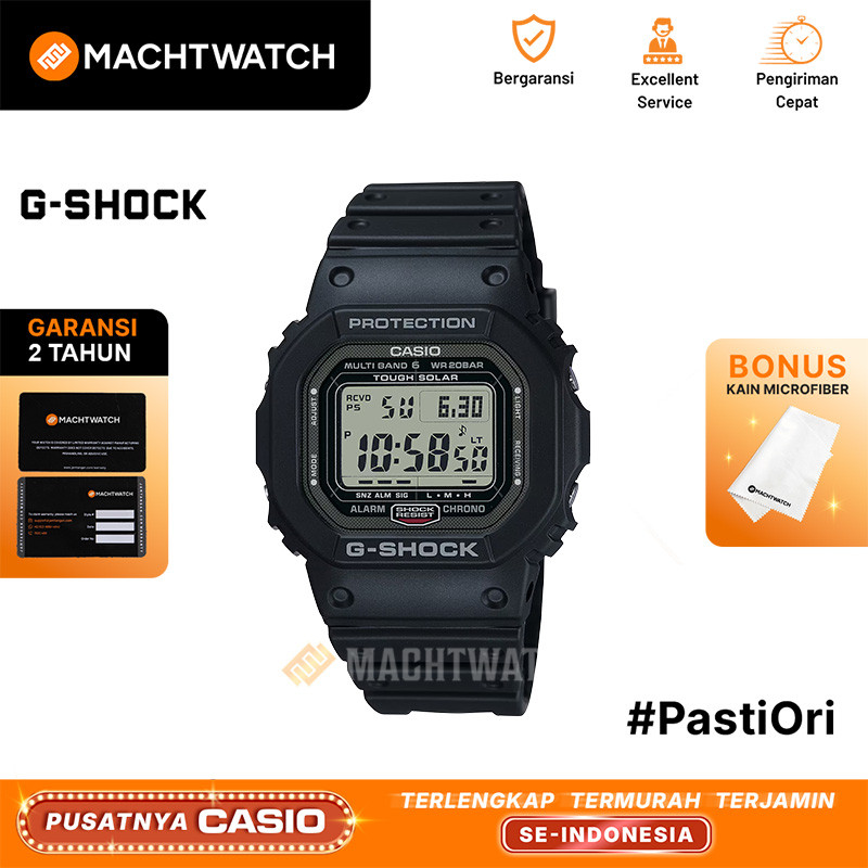 Jam Tangan Pria Casio G-Shock GW-5000U-1ER GW-5000U GW5000U Square Tough Solar Men Digital Dial Blac