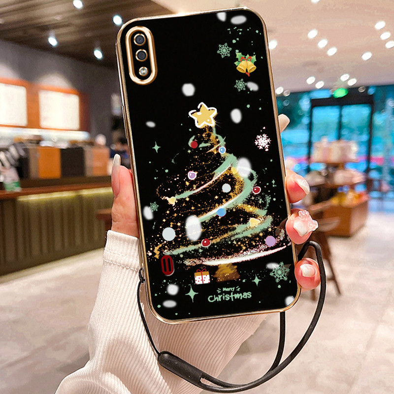 Casing Hp Untuk Samsung Galaxy A01 M01 Core A01 Core Case Glitter Tree with Golden Star Elektro Plat