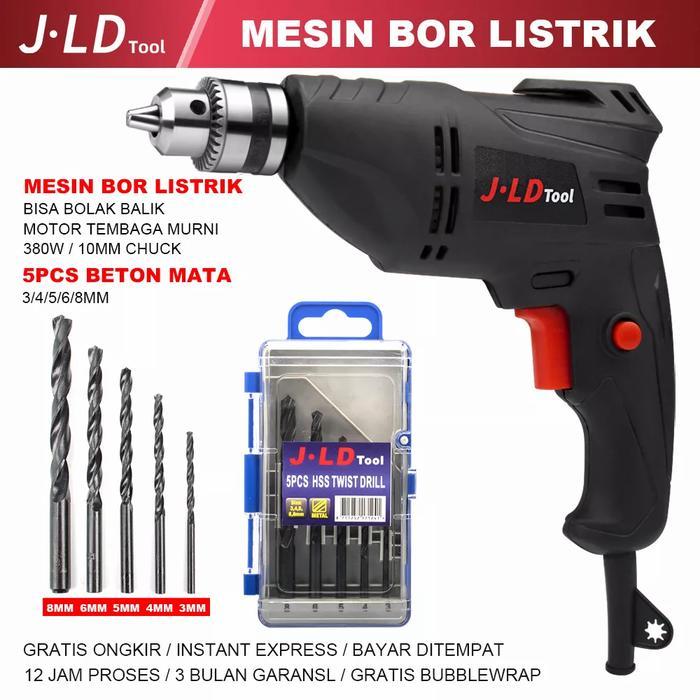 Promo Mesin Bor listrik 10mm JLD Tools 10-3 + Mata Bor Tembok Beton