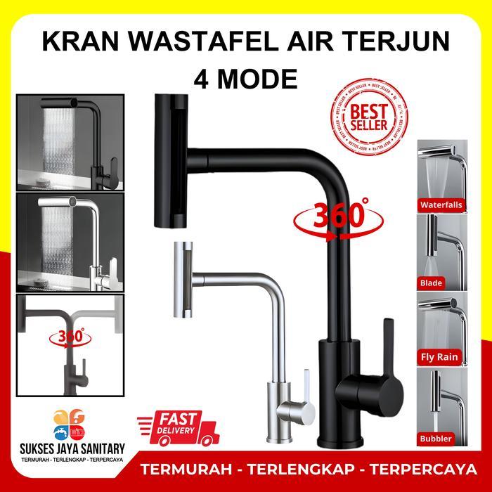 Toto - Kran Cuci Piring/Kran Angsa Fleksibel Meja/Kran Wastafel/Keran Air Terjun 4 Mode/Kran Shower