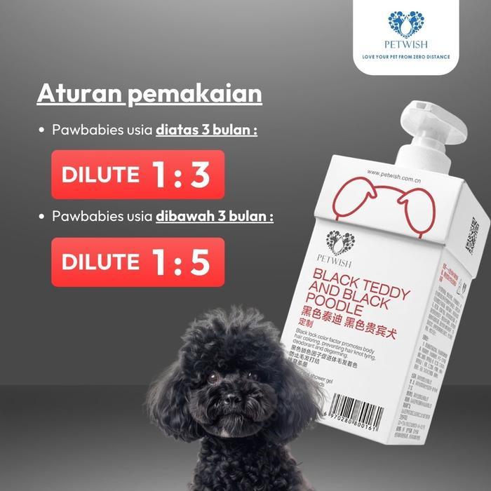 Petwish Shampo Anjing 500 Ml - Black Teddy And Black Poodle - Dog Shampoo