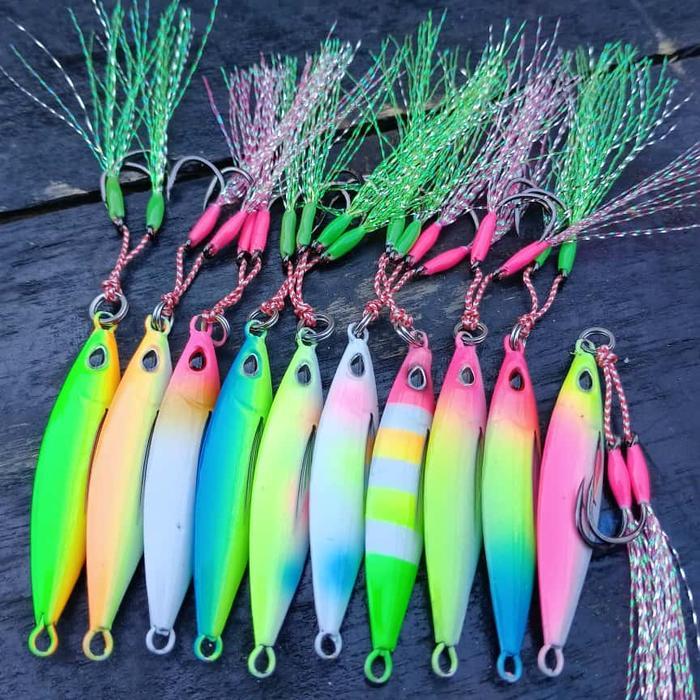 METAL JIG 1 SET 60 GRAM 50 GRAM 40GRAM FULL GID METAL JIG FUL GID MICRO JIG FUL GID METAL JIG GLOW