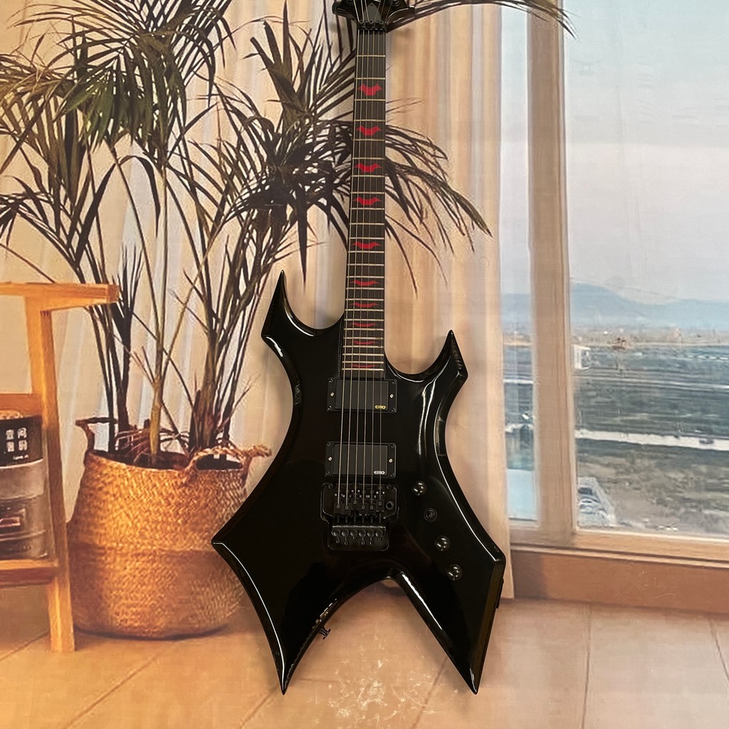 BLACK BC Custom Electric Guitar 6strings Solid Wood Body Rich style Warlock Free Ship