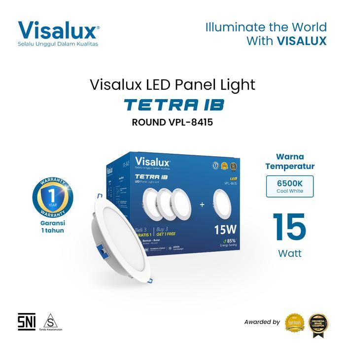 Visalux Tetra LED Panel Light Inbow Lampu Plafon Rumah Downlight 15W 6 Inch Round / Lingkaran /