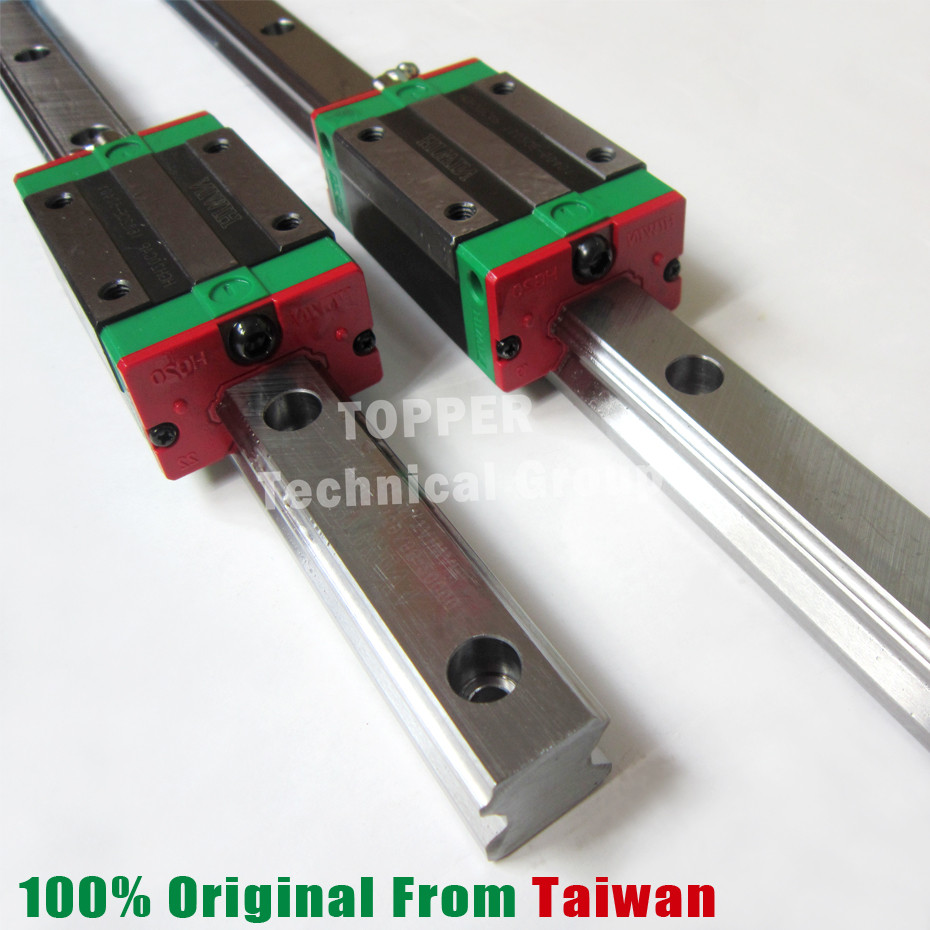 HIWIN Linear guide 2000mm,2pcs HGR25 linear guide rail+4pcs HGH25CA CNC Linear Guide Rail Block