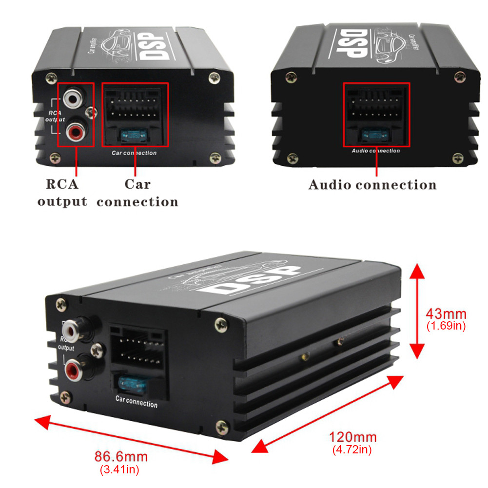 4x50W Car DSP Digital Audio Processor 4-Channel DSP Car Power Amplifier Car DSP Amplifier for Car