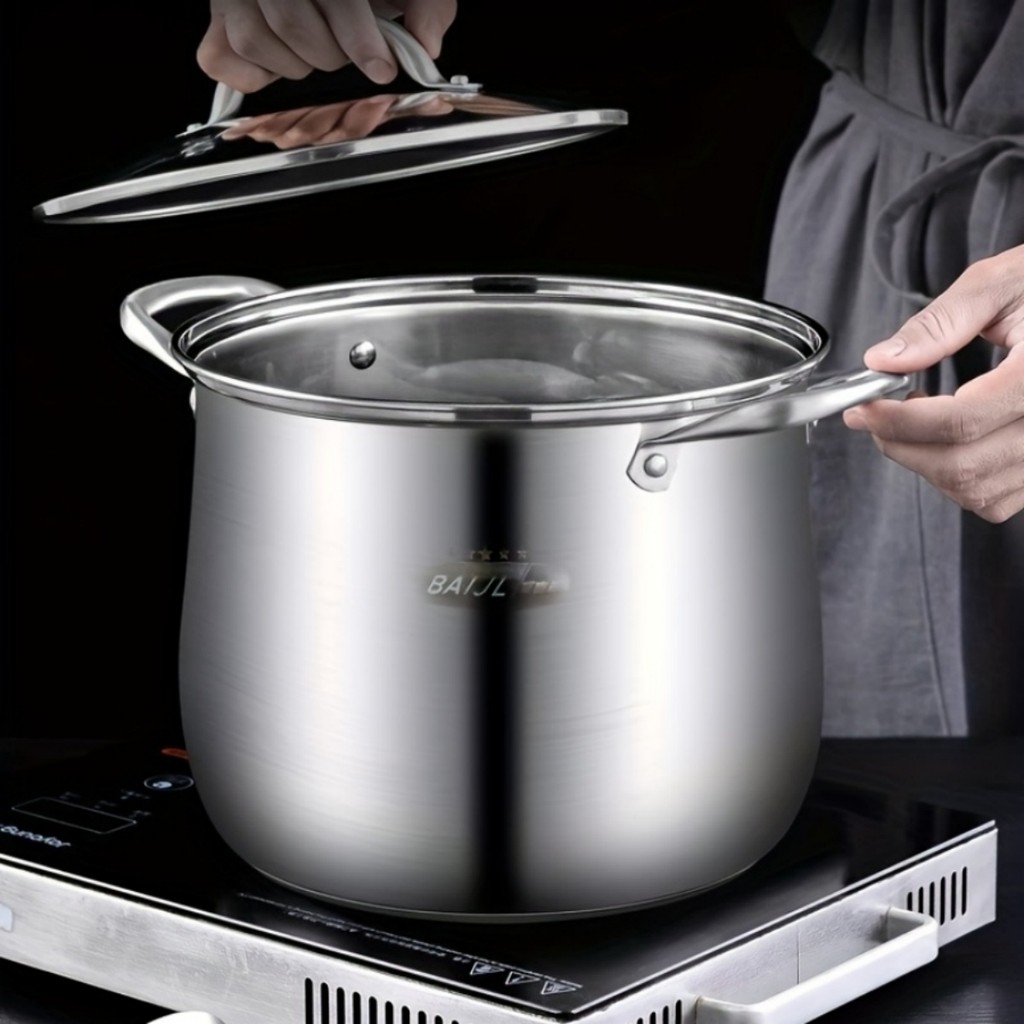 Jiagao Soup Pot SUS304 Stainless Steel Super high Soup Pot Boiling Soup Pot Soup Steaming Pot Fudi