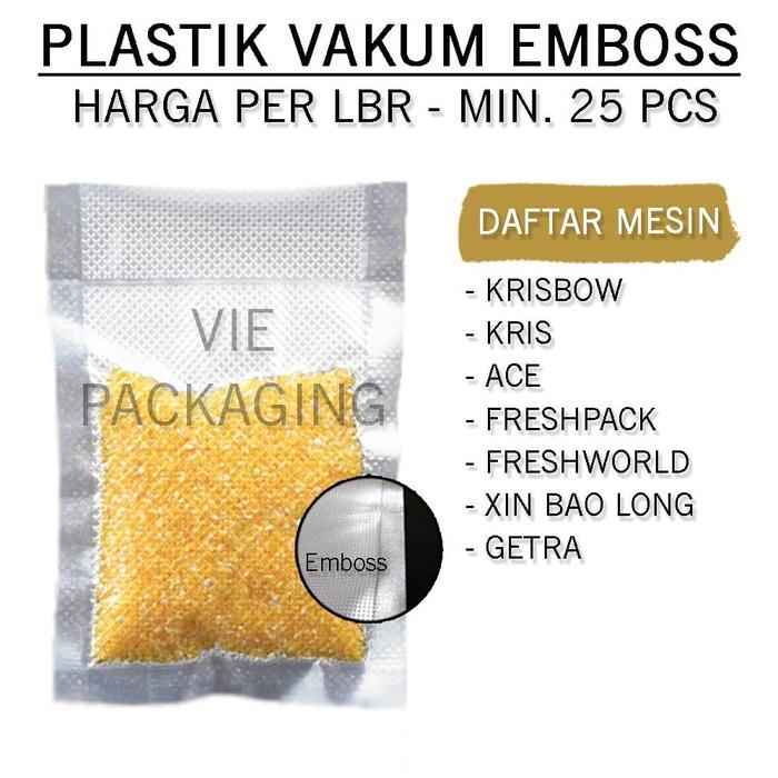 JTTOP" PLASTIK VAKUM EMBOSS 17X25 / VACCUM MAKANAN / VACUUM EMBOSS