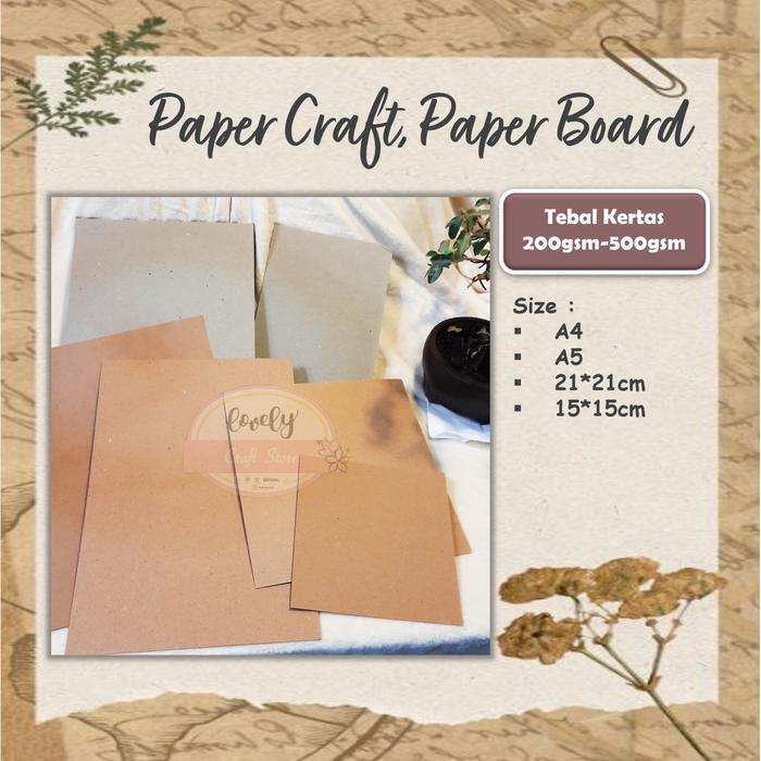 Paper Craft Brown Kertas Kraft Coklat 200gsm-500gsm, Paper Board Grey Tebal 2mm, Paper Scrapbook