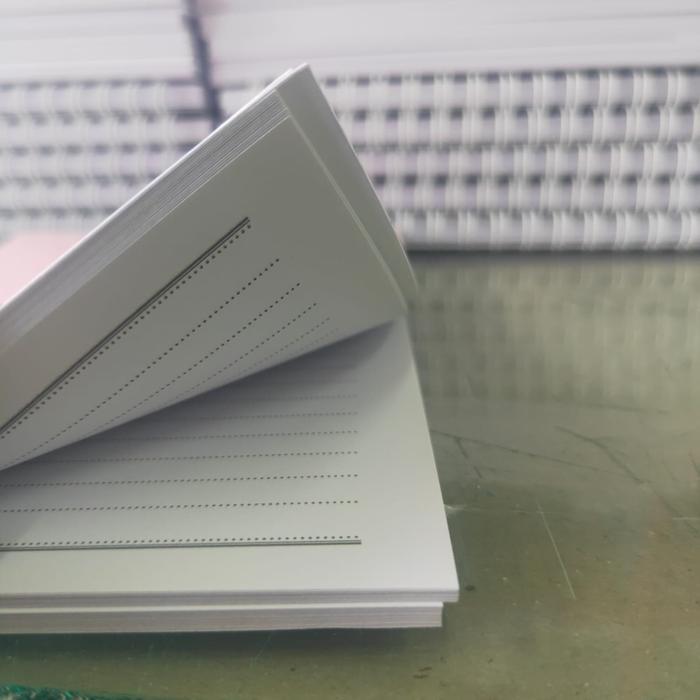 "New" Grosir Notebook Custom A5 Bergaris + Mika tebal - Isi 50 lembar Garis